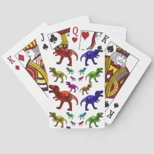 Colourful T-Rex Playing Cards
