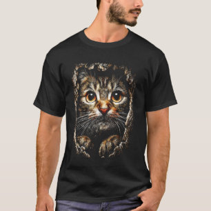 Colourful Tabby Cat Lover Autumn Aesthetic Kitten T-Shirt