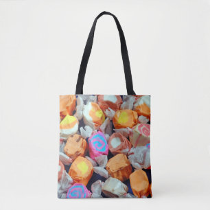 Colourful taffy candy tote bag