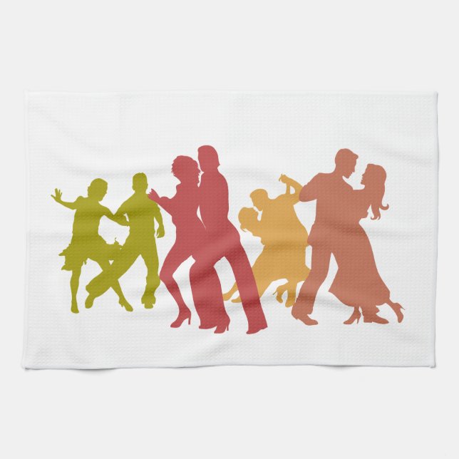 Colourful Tango Dancers Tea Towel (Horizontal)
