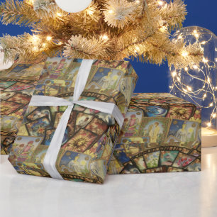 Colourful Tarot Card Deck Spread Illustration Wrapping Paper