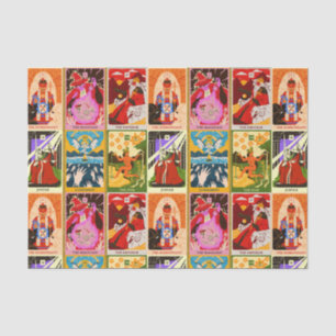 Colourful Tarot Card Illustrations Tissue Paper