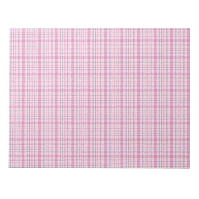Colourful Tartan Christmas Card Envelope Liner Notepad (Front)