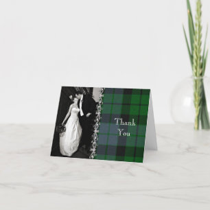 Colourful Tartan Plaid Photo Thank You Card
