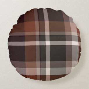 Colourful Tartan   Round Cushion