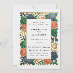 Colourful Tartan Thistle Wedding Invitation