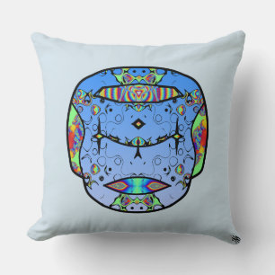 Colourful tattooed skull v0 cushion