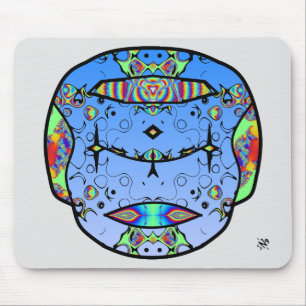 Colourful tattooed skull v0 mouse mat
