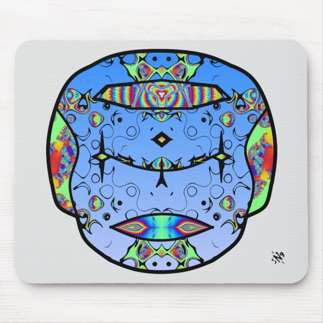 Colourful tattooed skull v0 mouse mat (Front)