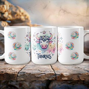 Colourful Taurus Bull Zodiac Astrology Coffee Mug