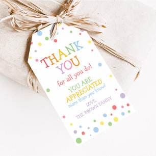 Colourful Teacher Appreciation Favour Tags