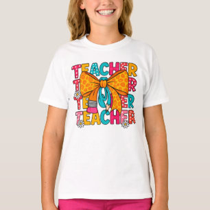 Colourful Teacher Appreciation T-Shirt with Leopar