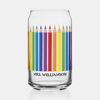 Colourful Teacher Pencil Can Glass