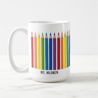 Colourful Teacher Pencil Coffee Mug