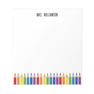 Colourful Teacher Pencil Notepad