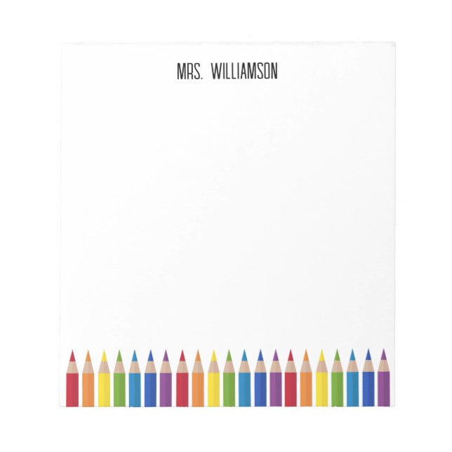 Colourful Teacher Pencil Notepad (Front)