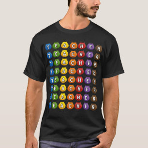 Colourful Teacher Pots Grid Back To School Teacher T-Shirt
