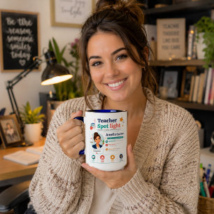 Colourful Teacher Spotlight Appreciation Profile Mug
