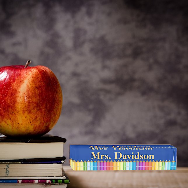 Colourful Teacher's Custom Desk Nameplate (Creator Uploaded)