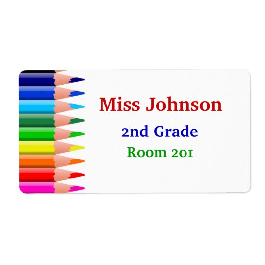 Colourful Teacher's Name Tags Shipping Label