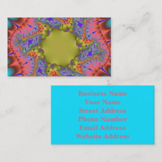 Colourful Teal, Pink and Green Fractal Business Card