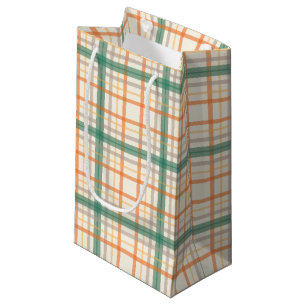Colourful Teal Plaid Pattern Gift Bag