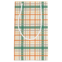 Colourful Teal Plaid Pattern Gift Bag