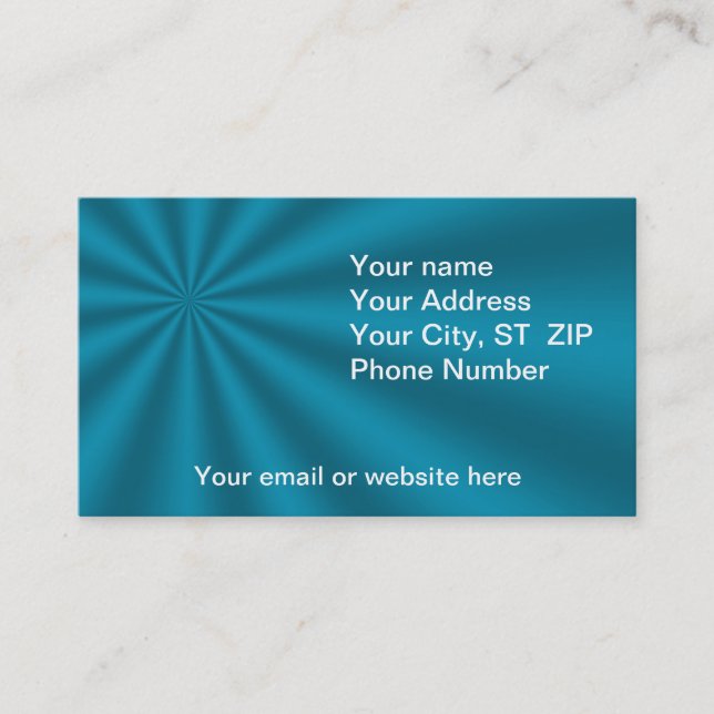 Colourful Teal Starburst Business Cards (Front)