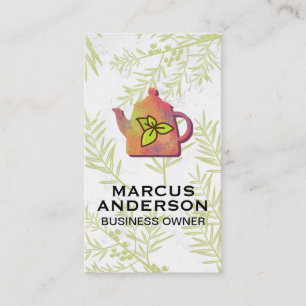 Colourful Teapot   Juniper Plants Business Card