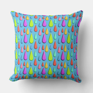 Colourful Tear drop, rain drop Pattern Cushion