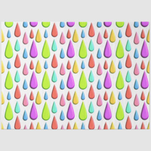 Colourful Tear drop, rain drop Pattern Tissue Paper