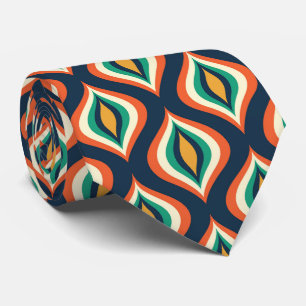 Colourful Teardrops Geometric Pattern Tie