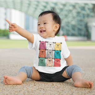 Colourful Teddy Bear Baby T-Shirt