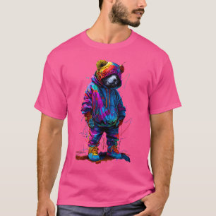 Colourful Teddy Bear Men Women Kids Hip Hop T-Shirt