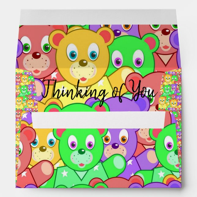 Colourful Teddy Bears Envelope (Back (Bottom))