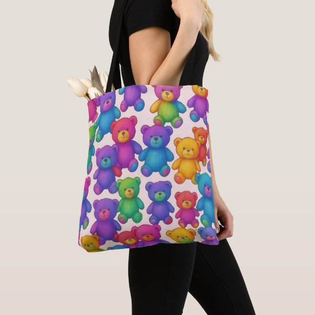 Colourful Teddy Bears  Tote Bag (Close Up)