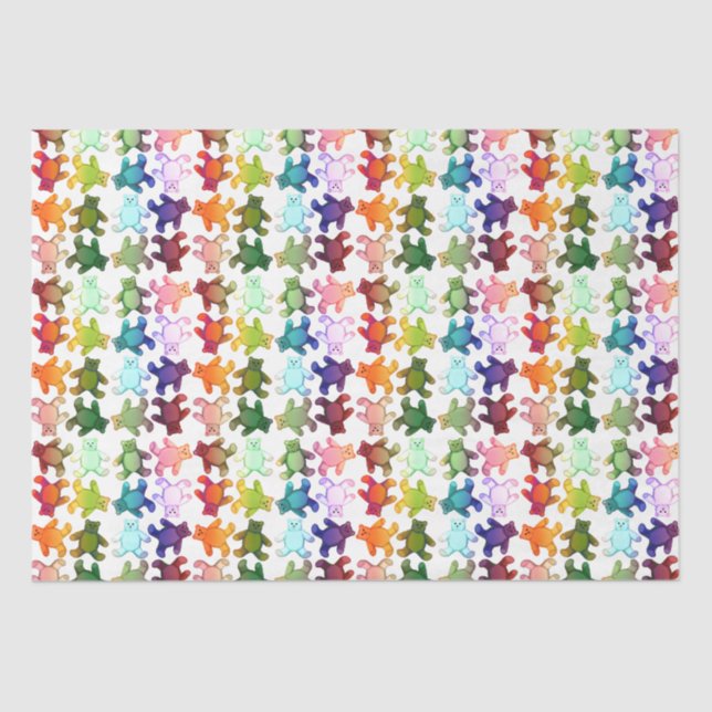 Colourful Teddy Bears Wrapping Paper (Front)