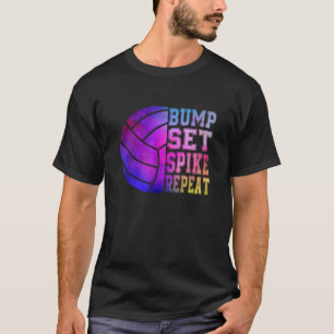 Colourful Teen Girls Volleyball Bump Set Spike Rep T-Shirt