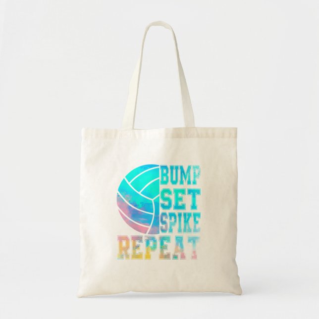 Colourful Teen Girls Volleyball Bump Set Spike Rep Tote Bag (Front)