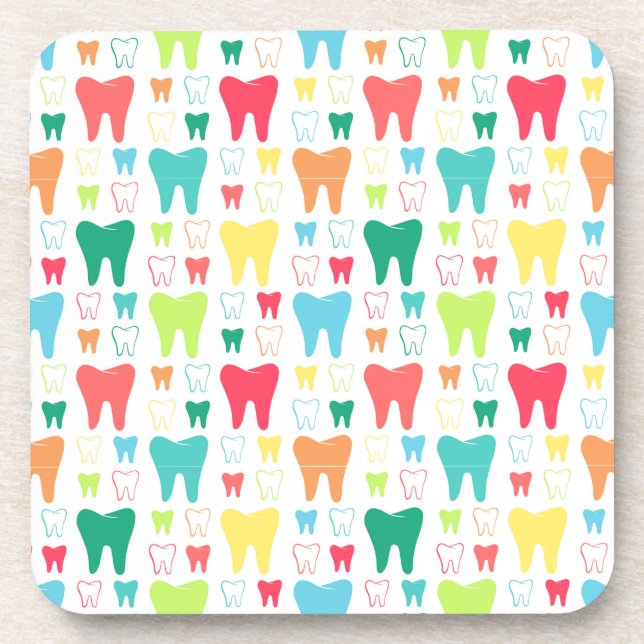 Colourful Teeth Pattern Coaster (Front)
