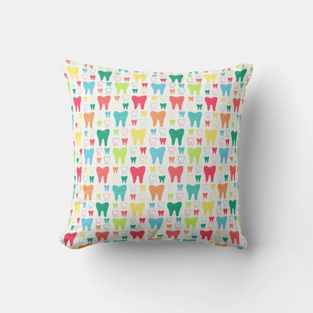 Colourful Teeth Pattern Cushion (Front)