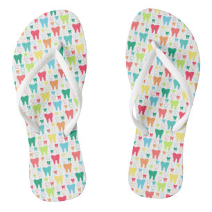 Colourful Teeth Pattern Flip Flops
