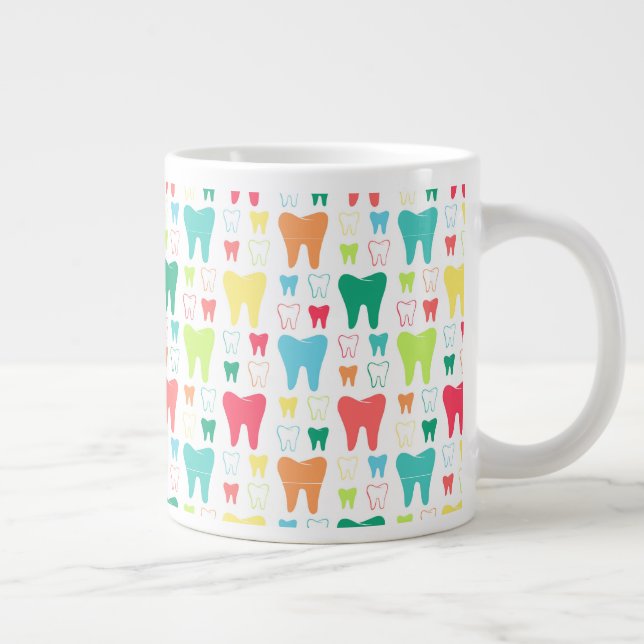 Colourful Teeth Pattern Large Coffee Mug (Right)