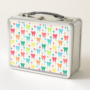 Colourful Teeth Pattern Metal Lunch Box