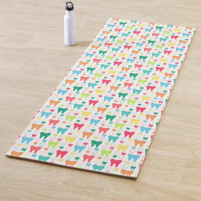 Colourful Teeth Pattern Yoga Mat (In Situ)