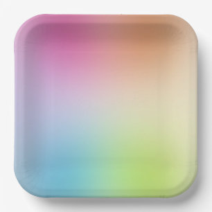 Colourful Template Blue Green Yellow Orange Red Paper Plate