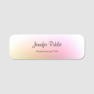Colourful Template Elegant Handwriting Script Text Name Tag