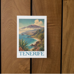 Colourful Tenerife Canary Islands Mount Teide View Postcard