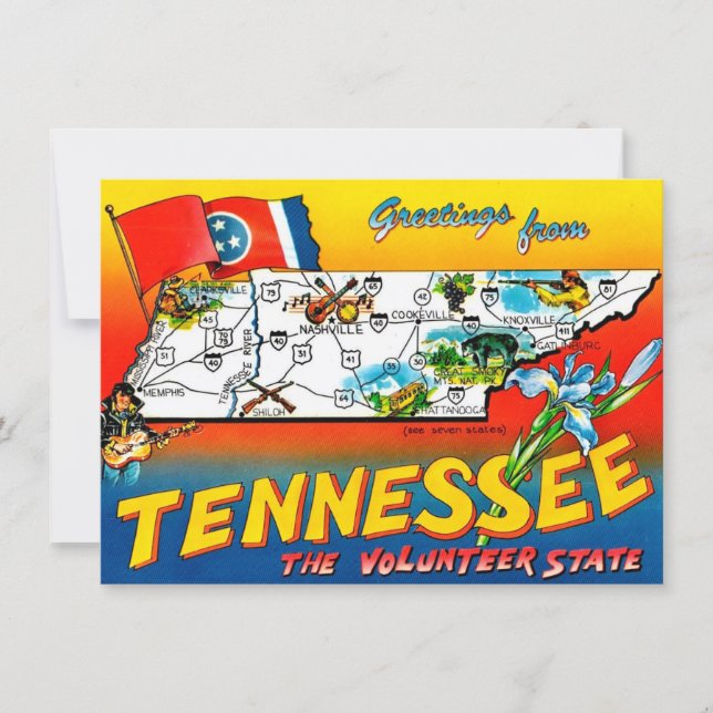 Colourful Tennessee Moving Address Card (Front)