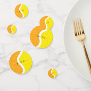 Colourful Tennis Ball Custom Text Kids Party Fun   Confetti